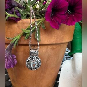 Vintage Sterling Silver Pendant with gorgeous Gemstone